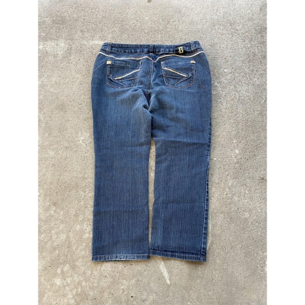 Boom Boom Jeans Jeans Womens 16W Blue Mid Rise Straight Leg Stretch Denim *Pics*